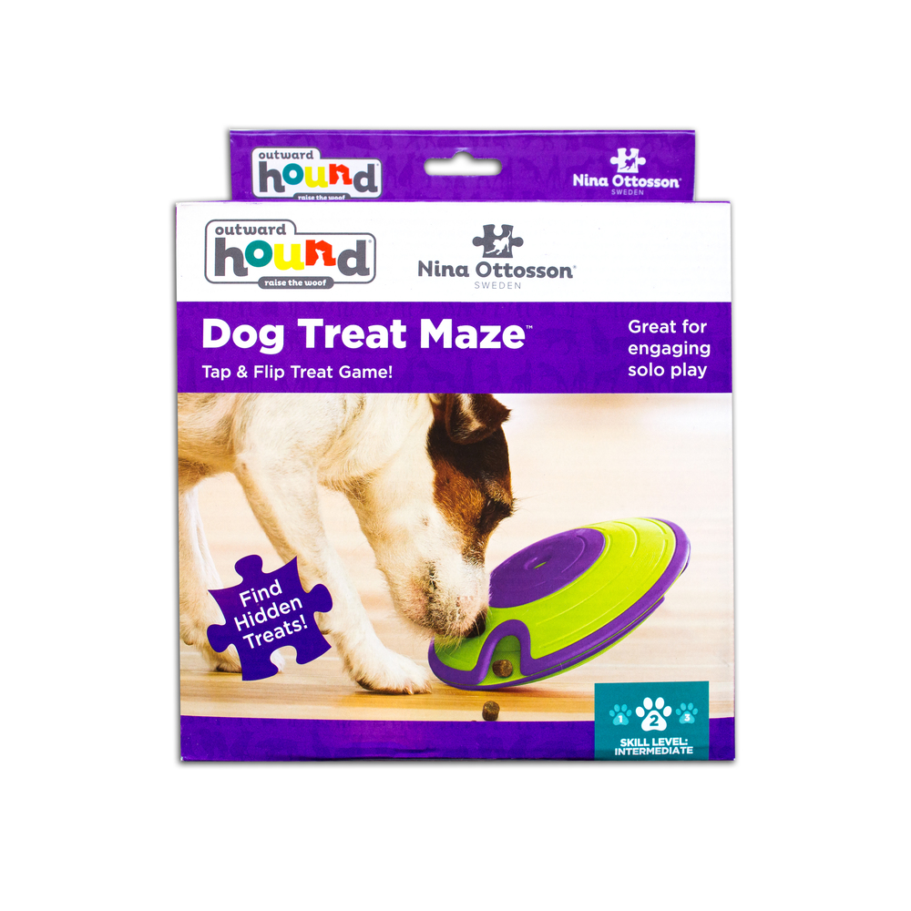 Nina Ottosson Treat Maze - Puzzel - Hondenspeelgoed - Paars / Groen - 7x19.1x19.1 cm