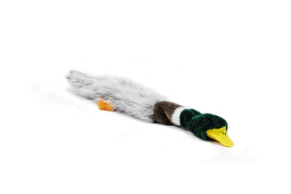 Beeztees Flatino Eend - Knuffel - Hondenspeelgoed - multi - 3x10x11 cm - M