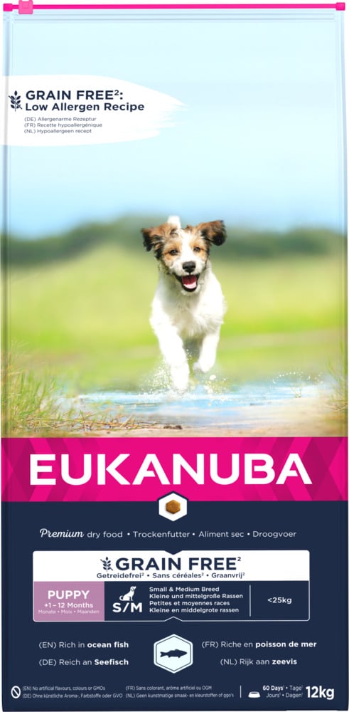 Eukanuba Graanvrij Puppy Small/Medium - Hondenvoer - 12 Kilogram - vis