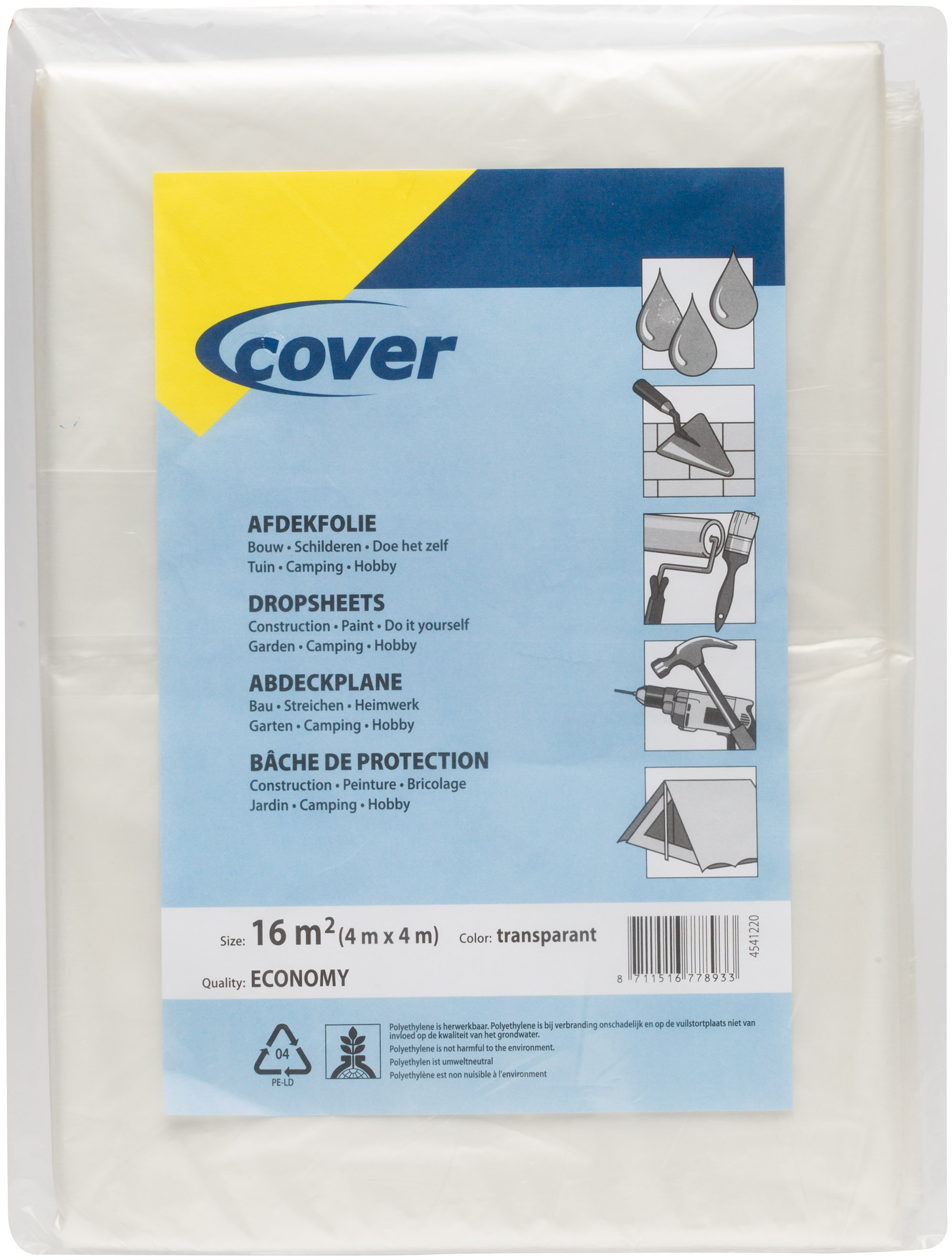 Cover 40 mu Transparant - Afdekfolie - 30x25x1.6 cm - Transparant