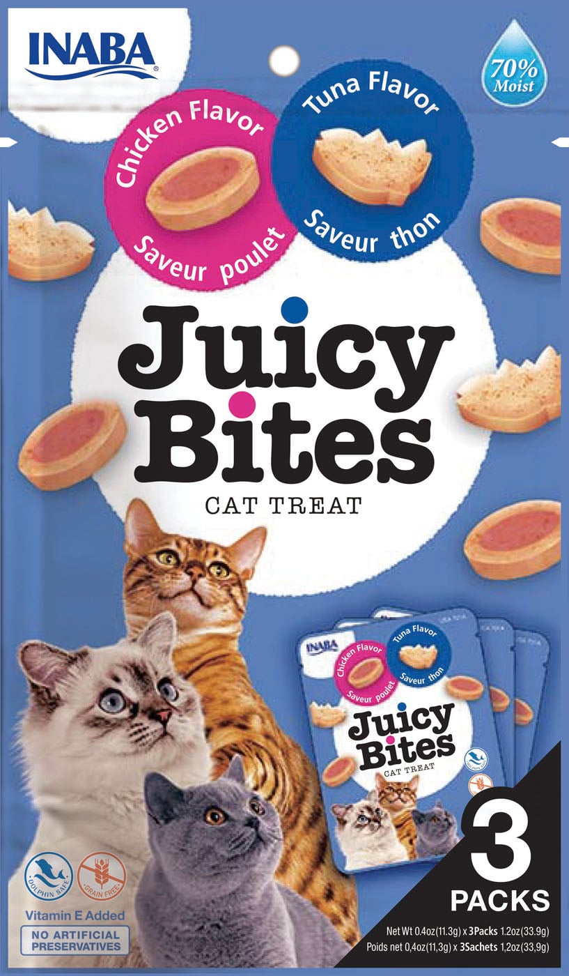 Inaba Juicy Bites - Kattensnack - 34 Gram - kip, tonijn