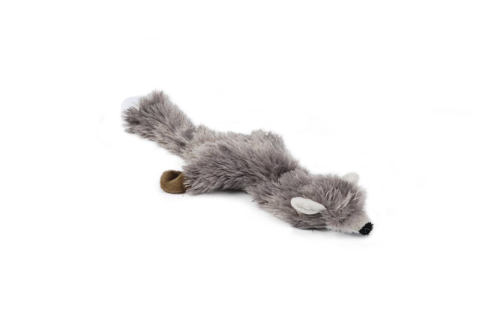 Beeztees Flatino Vos - Knuffel - Hondenspeelgoed - grijs - 2.5x13x30 cm - M