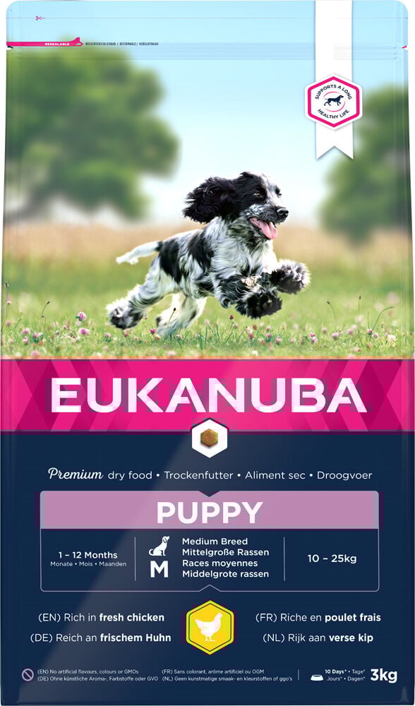 Eukanuba Growing Puppy Medium - Hondenvoer - 3 Kilogram - kip Eukanuba Growing Puppy Medium - Hondenvoer - 3 Kilogram - kip